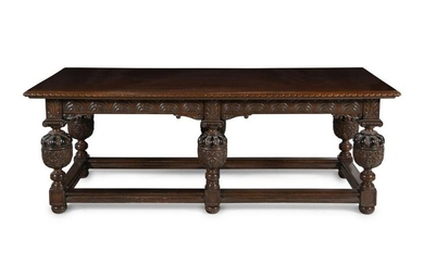 A Jacobean Style Oak Library Table