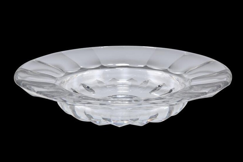 A LARGE BACCARAT CUT GLASS BOWL, with sliced