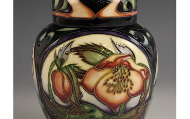 A Moorcroft limited edition 'Ashwood Gold' ginger jar and co...