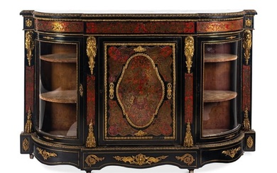 A Napoleon III Gilt Bronze Mounted Boulle Marquetry Console Cabinet