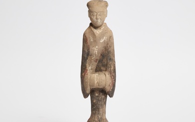 A Painted Pottery Figure of a Lady, Han Dynasty (206 BC-AD 220)
