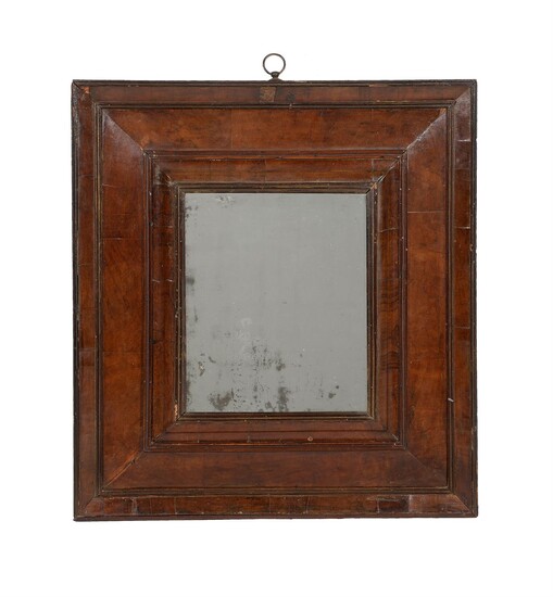 A Queen Anne walnut 'cushion' framed wall mirror