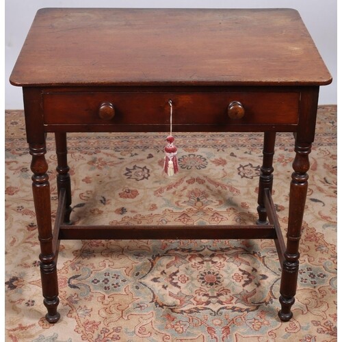 A VICTORIAN MAHOGANY SIDE TABLE of rectangular outline with ...