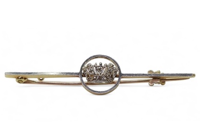 A bright yellow and white metal Royal Navy sweetheart brooch...