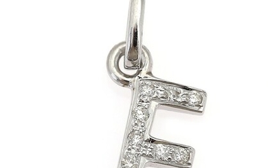 NOT SOLD. A diamond pendant in the shape of the letter "F" set with numerous...