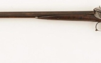 A double barrel percussion hunting rifle, Belgium, late 19th century.