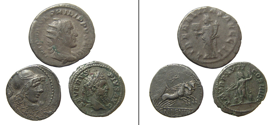 A group of 3 Roman silver coins