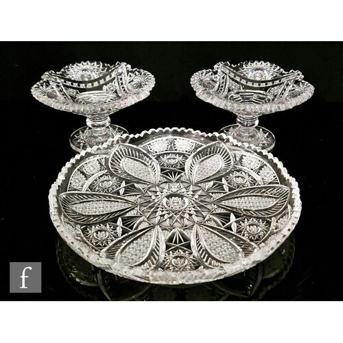 A late 19th early 20th Century clear glass dish, possibly Am...