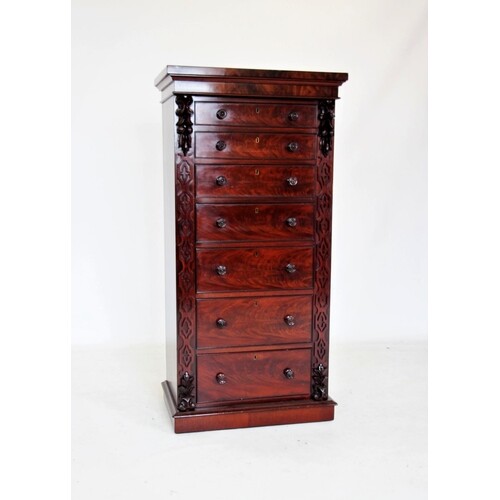 A mid 19th century mahogany Wellington chest, the rectangula...