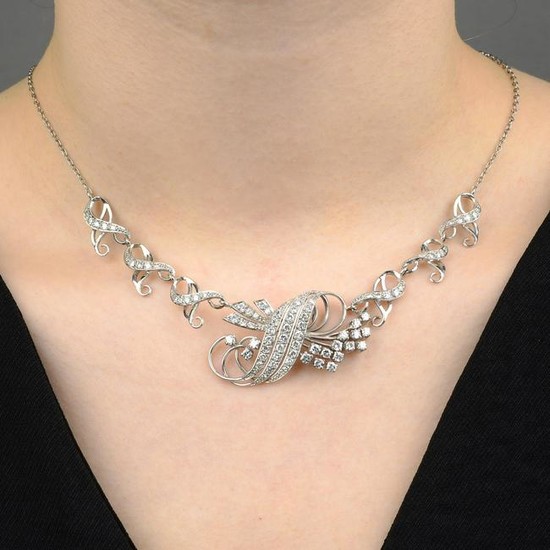 A mid 20th century brilliant-cut diamond necklace