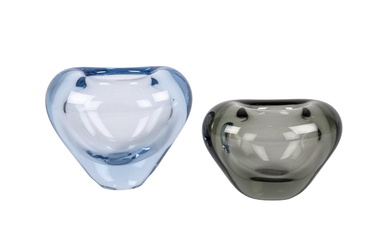 A pair of Holmegaard glass vases circa 1950