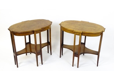 A pair of late 19thC / early 20thC mahogany side tables, eac...