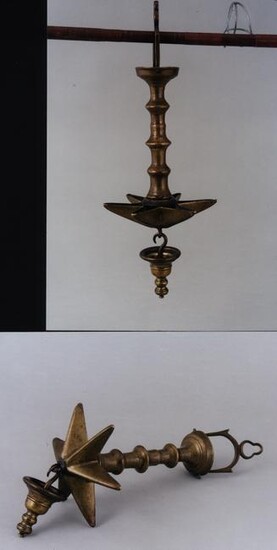 A scarce late 17th century German brass sabbath lamp