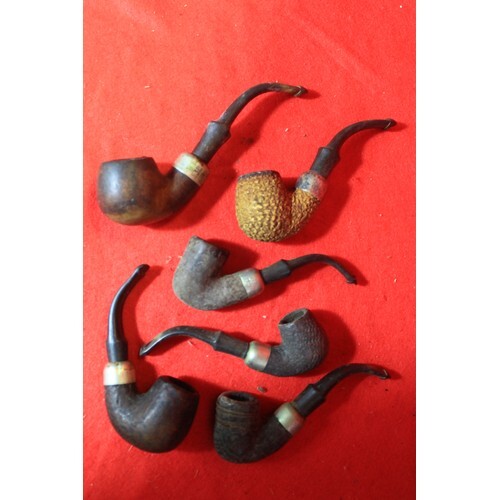 A selection of 6 vintage Kapp & Peterson smoker's pipes incl...