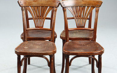 A set of four Thonet chairs, early 20th century.
