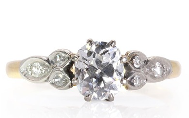 A single stone diamond ring, c.1950