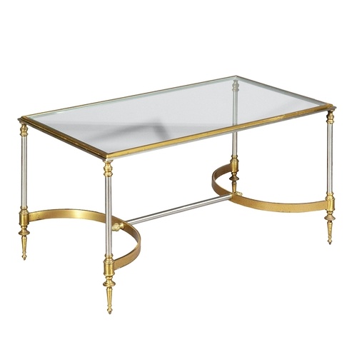 A small mid 20th century Jansen style gilt brass low table&n...