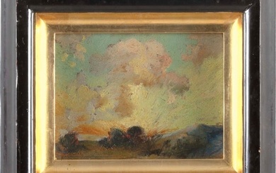 AMERICAN SCHOOL (20th Century,), Cloud study., Oil on board, 5.5" x 7" sight. Framed 10.5" x 12.5".