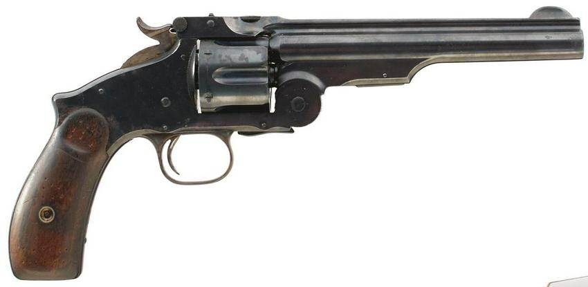 AN OBSOLETE CALIBRE .44 S&W RUSSIAN SIX-SHOT SMITH AND