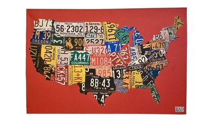 Aaron Foster Design Screenprint "Map of USA"