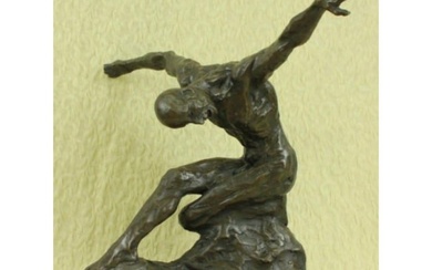 Abstract Man On A Rock, Tai Chi Pose Bronze Sculpture
