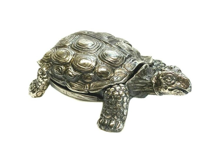 Agma Sterling Silver Tortoise Figurine / Ring Box