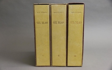 Alain- René Le Sage, "Histoire de Gil Blas". Illustrations by Jean Gradassi. 3 volumes in hardcover. Edmond Vairel, Publisher Paris (1948). Copy number 475 on Lana.