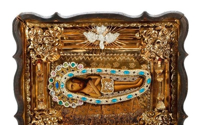 An Icon of Christ with Beaded Shroud, in Kiot.