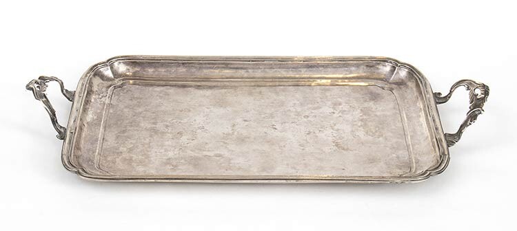 An Italian silver tray - Rome, late XVIII Century rectangular...