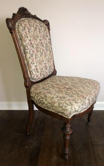 Antique American Victorian Upholstered Side Chair