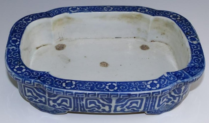 Antique Chinese Blue & White Porcelain Jardiniere