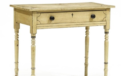 Antique English Painted One Drawer Table
