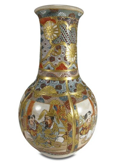 Antique Japanese Satsuma small porcelain vase