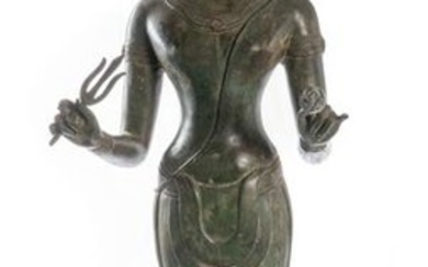 Antique Lopburi Style Standing Lakshmi Statue / Devi
