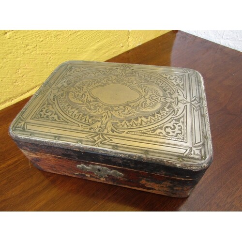 Antique Solid Silver Mounted Document Box Approximately 11 I...