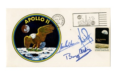 Apollo 11 Crew Signed Type 3 Insurance Cover, Armstrong, Aldrin & Collins