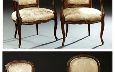 Assembled Set of Four French Louis XV Style Fauteuils