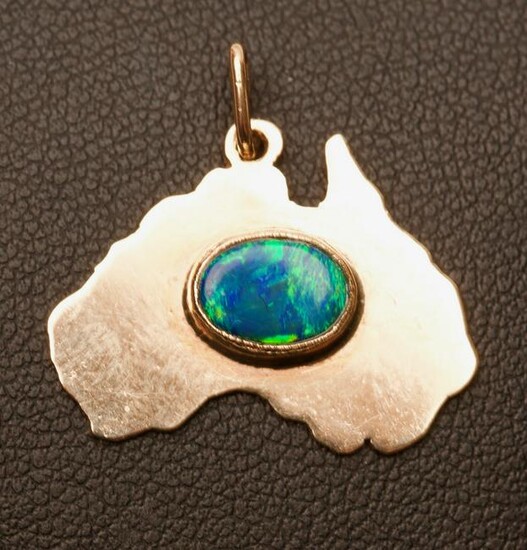 Australian Opal & 9K Rose Gold Pendant