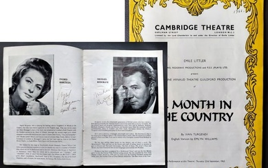 Autographed by Ingrid Bergman, Michael Redgrave, Emlyn Williams, and Jeremy Brett in April, 1966 the