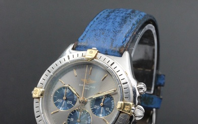 BREITLING - Montre bracelet chronographe Callisto, le boitier rond en acier, la lunette unidirectionnelle graduée...