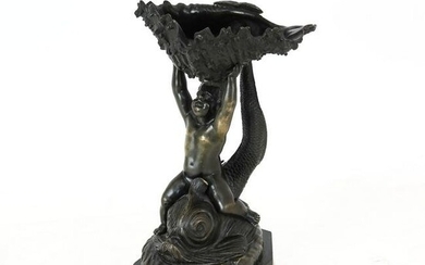Baroque-Style Bronze Figural Vessel