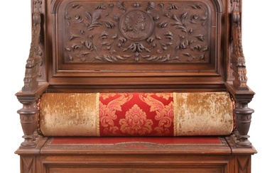 Baroque Style Carved Oak Hall Bench