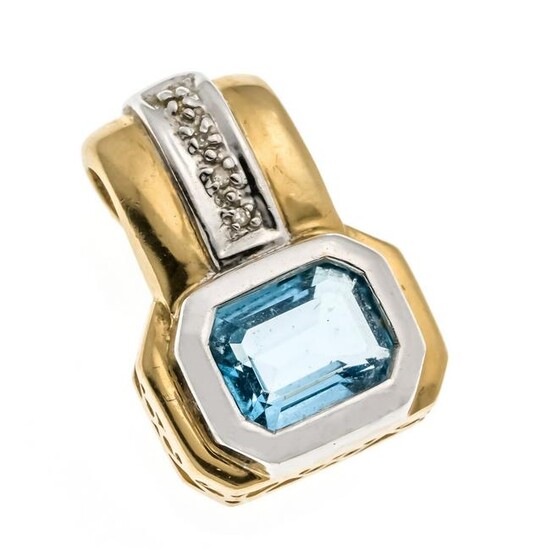 Blue topaz diamond pendant GG