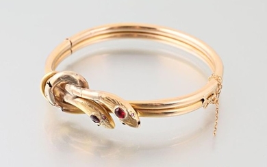 Bracelet double snake in gold 750 thousandths, the...