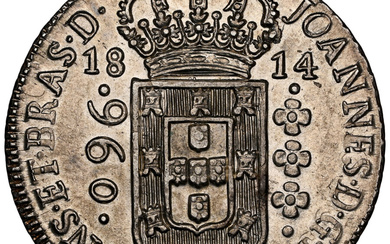 Brazil: , João Prince Regent 960 Reis 1814-B MS62 NGC,...