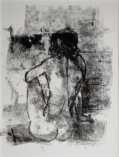 Bruckmann, Hans (20th century, Meckenbeuren) "Female nude" in back view, lithograph, signed lower r