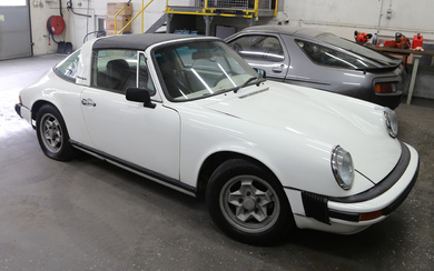 CAR, Porsche, 911, Targa, white, originally yellow, color code 114, Signal Gelb, 1973 Note; only 10 percent buyer's commission on this item!