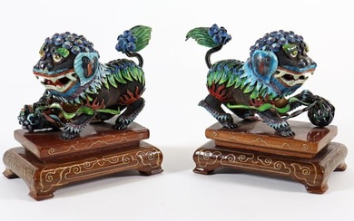 CHINESE CLOISONNE FOO DOGS