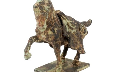 CHINESE SCULPTURE TANG DYNASTY MANNER IRON HORSE