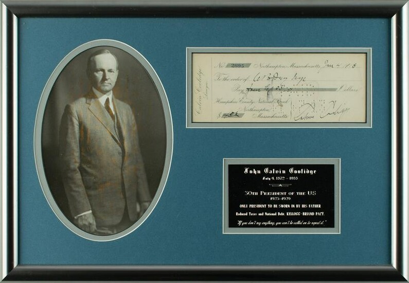 Calvin Coolidge Signed Check
